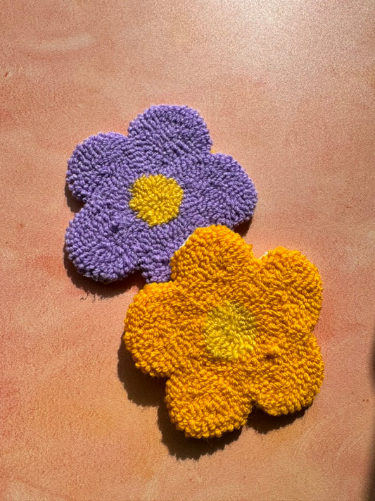 Cute Flower Mug Rug - Punch Needle Coaster