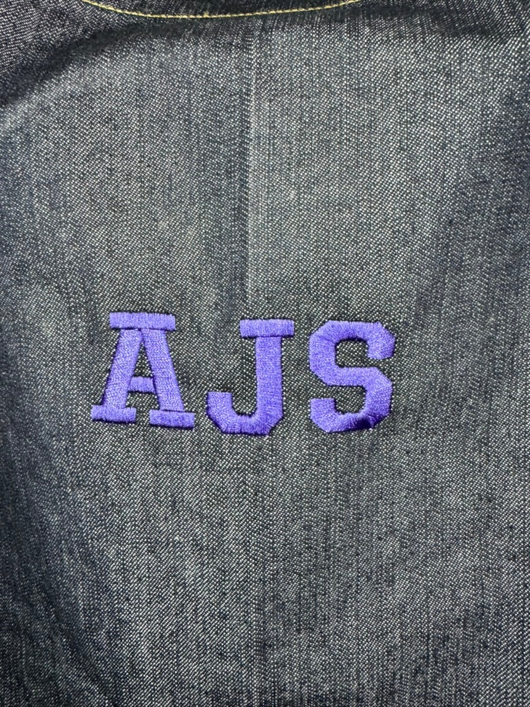 Embroidered Initials Denim Apron - Design Your Own
