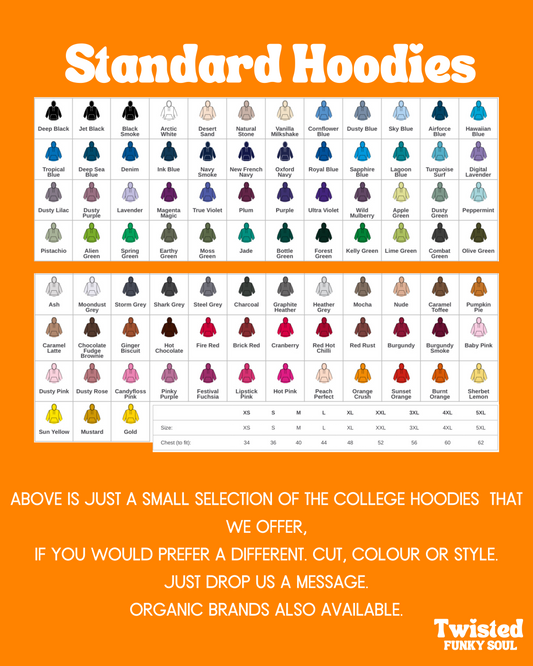 Design You Own : College Hoodie - Printed Text Only
