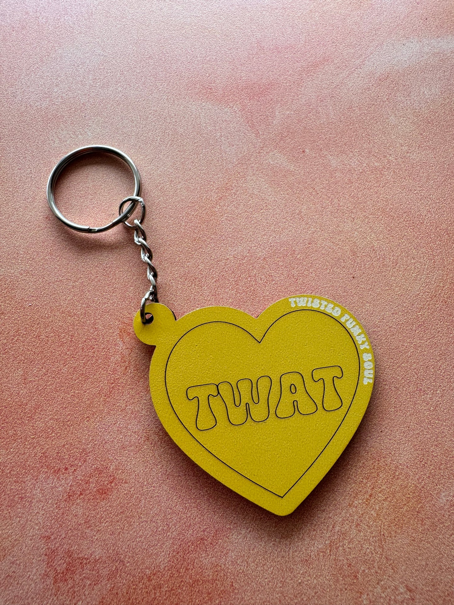 TWAT - Love Heart Wooden Keyring | Laser Cut - (Ready To Ship)