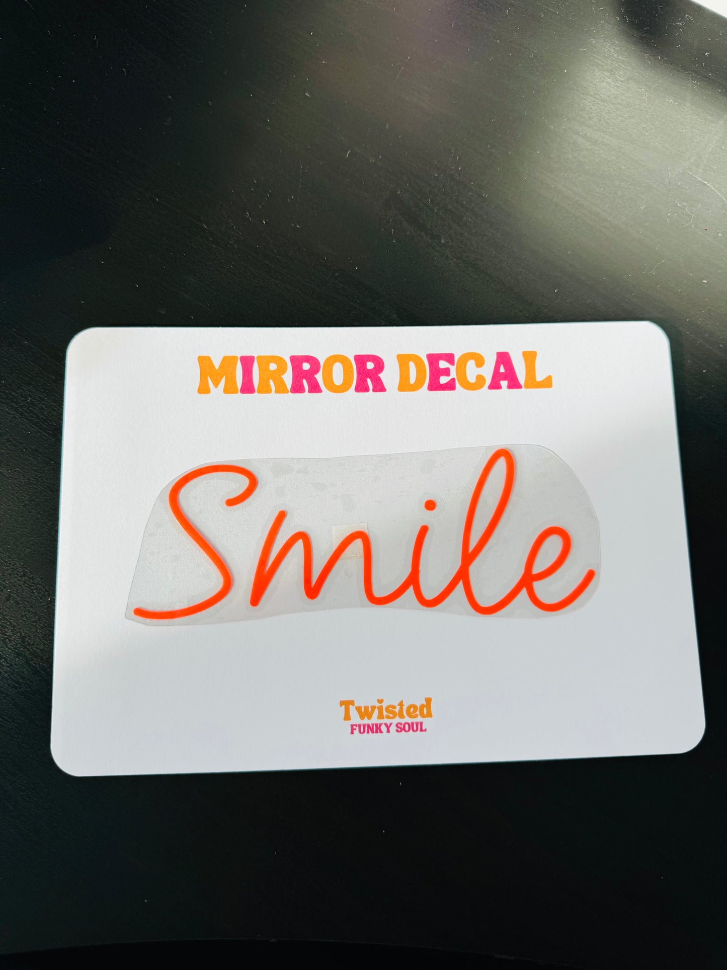 Smile Mirror Decal :)