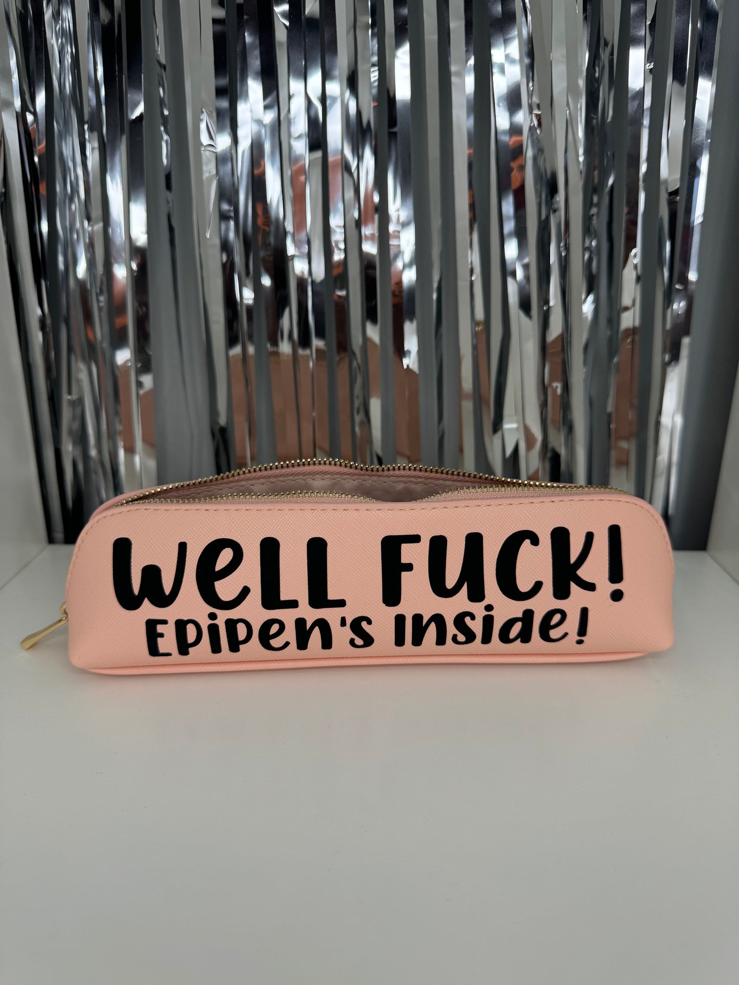 Well Fuck! Epipen’s Inside| Pink Epi Pen Case With Black Text - (Ready To Ship)