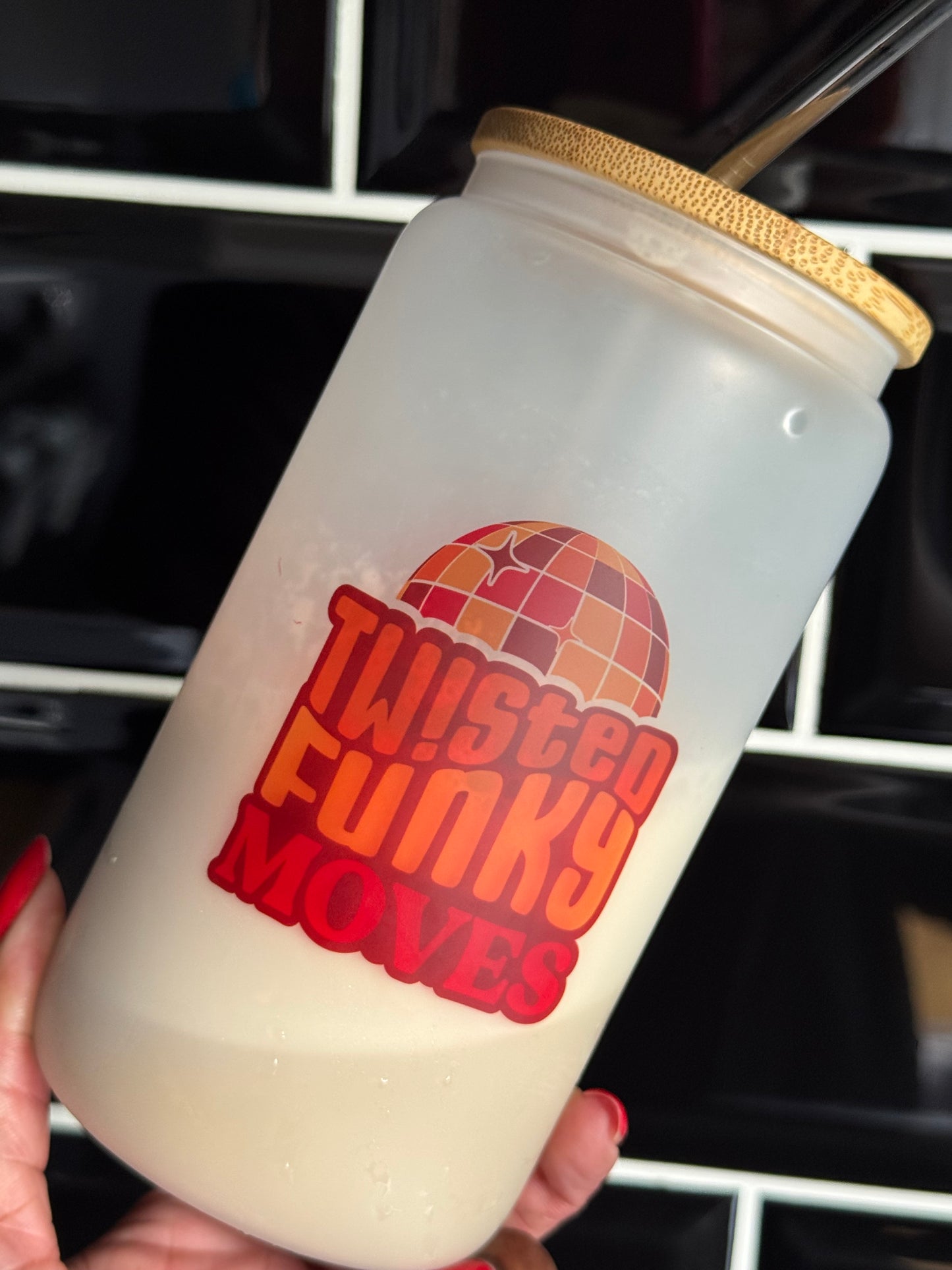 Shimmy, Shake & Hydrate ! Frosted Glass Tumbler