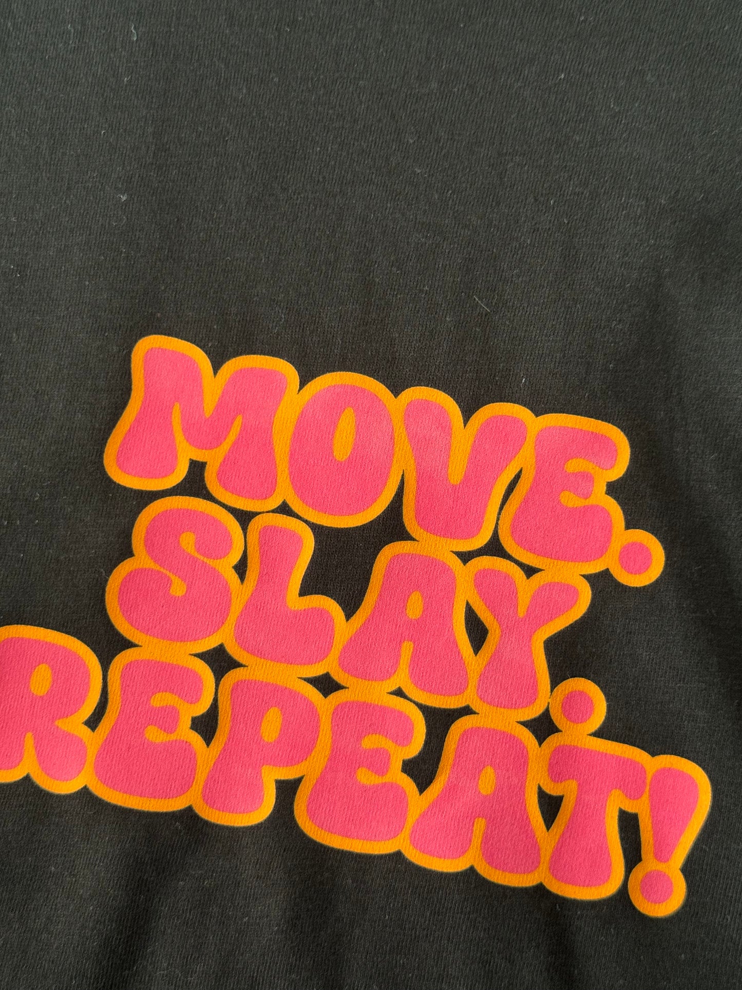 MOVE. SLAY. REPEAT! – Organic Racerback Tank (Black)