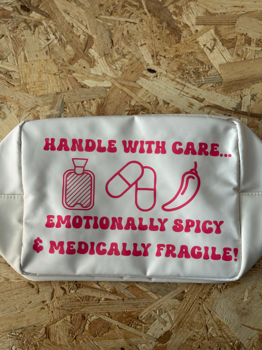 Handle With Care” Multi-Purpose Pouch – Emotionally Spicy & Medically Fragile