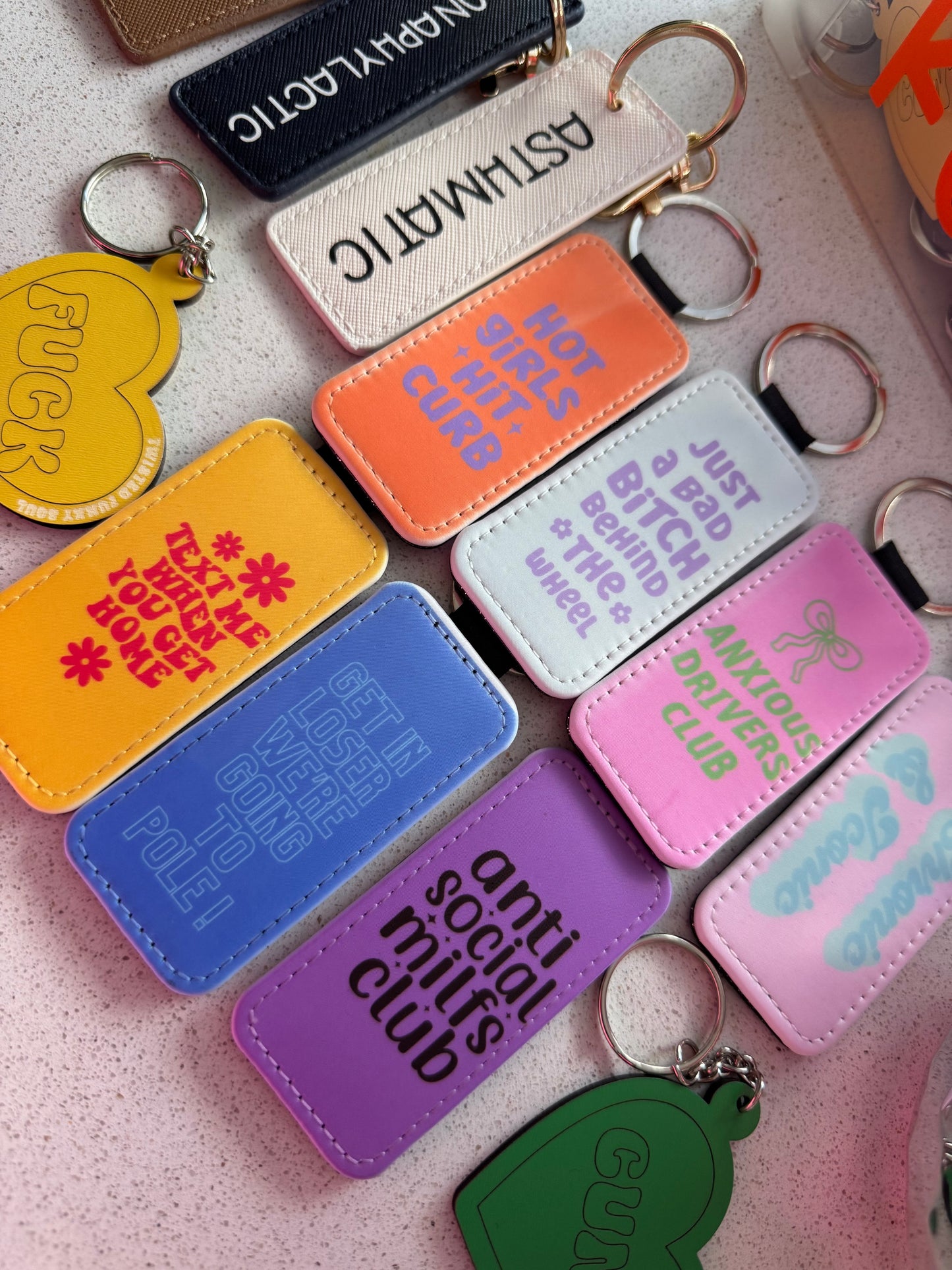 SALE : Funky Glitter Keyring Collection (Pick Your Design)