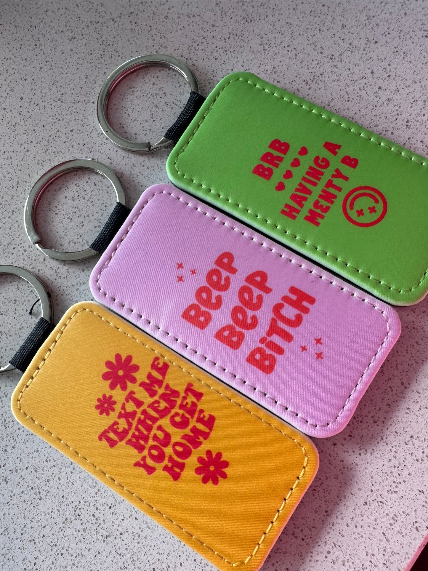 SALE : Funky Glitter Keyring Collection (Pick Your Design)