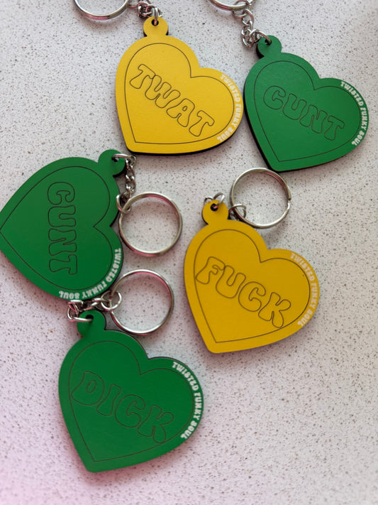 SALE : Sweary Wooden Laser Cut  Keyring Collection (Pick Your Design)