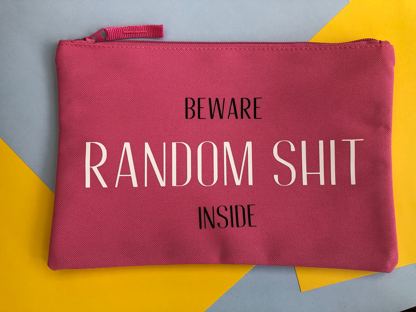Beware Random Shit Inside Accessory Pouch / Make Up Bag