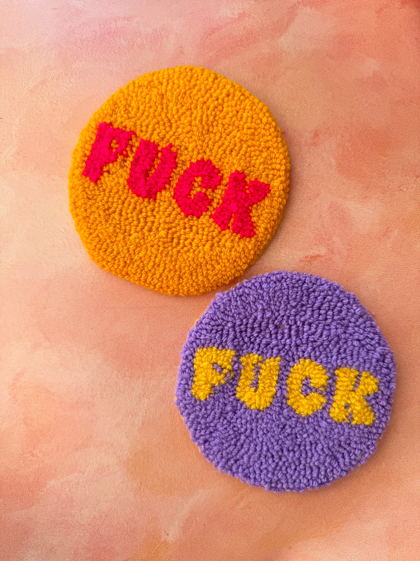 Sweary Mug Rug - Punch Needle Coaster
