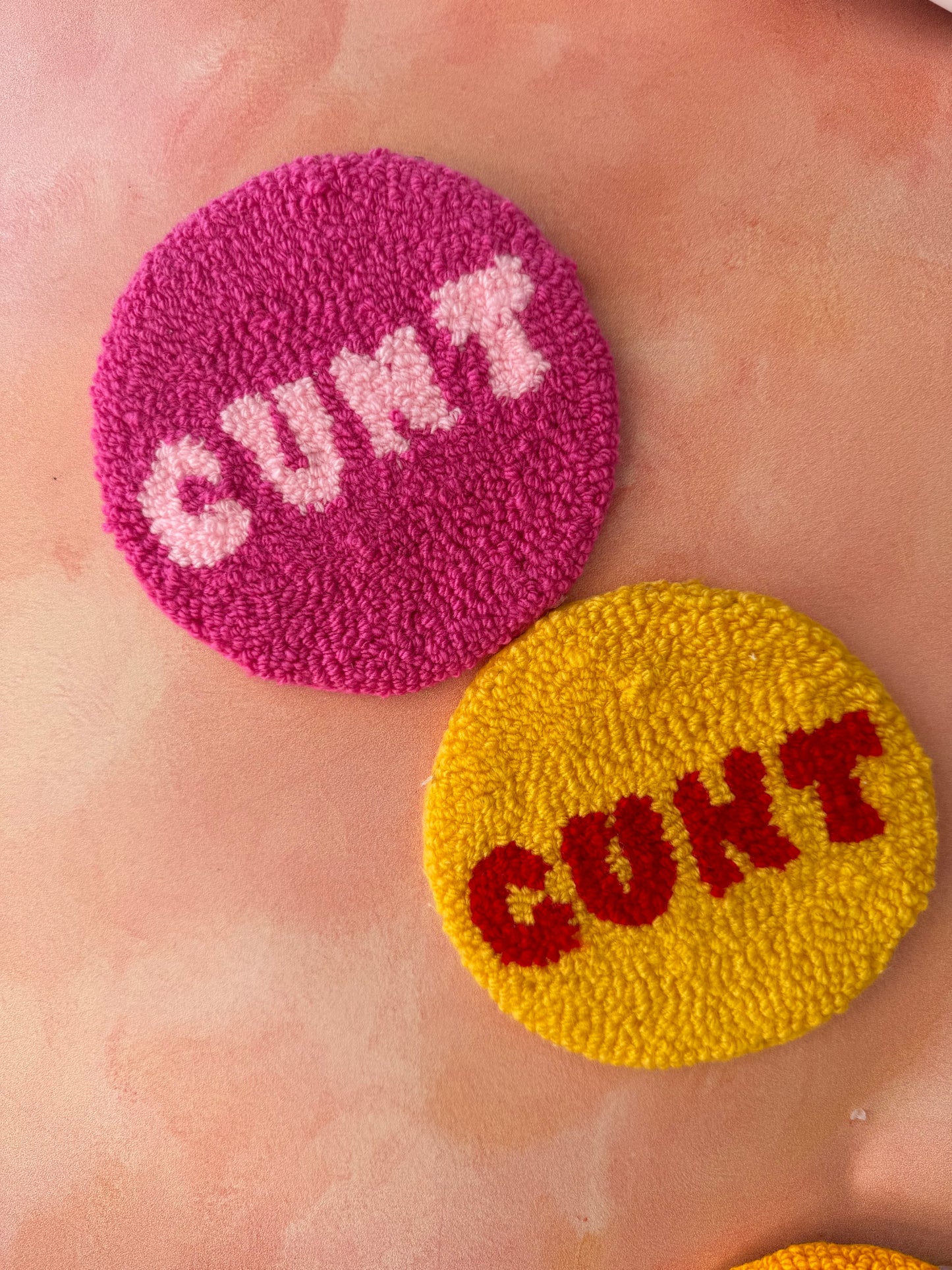 Sweary Mug Rug - Punch Needle Coaster