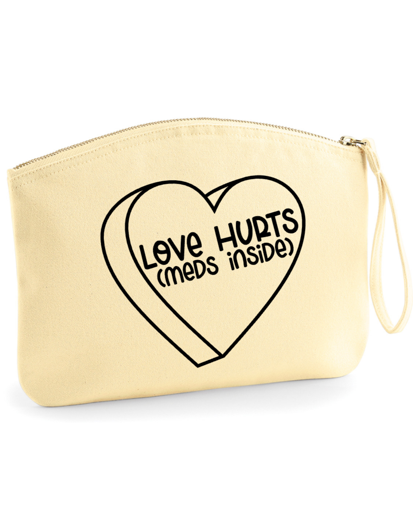 Love Hurts (Meds Inside) – Mini Canvas Pouch
