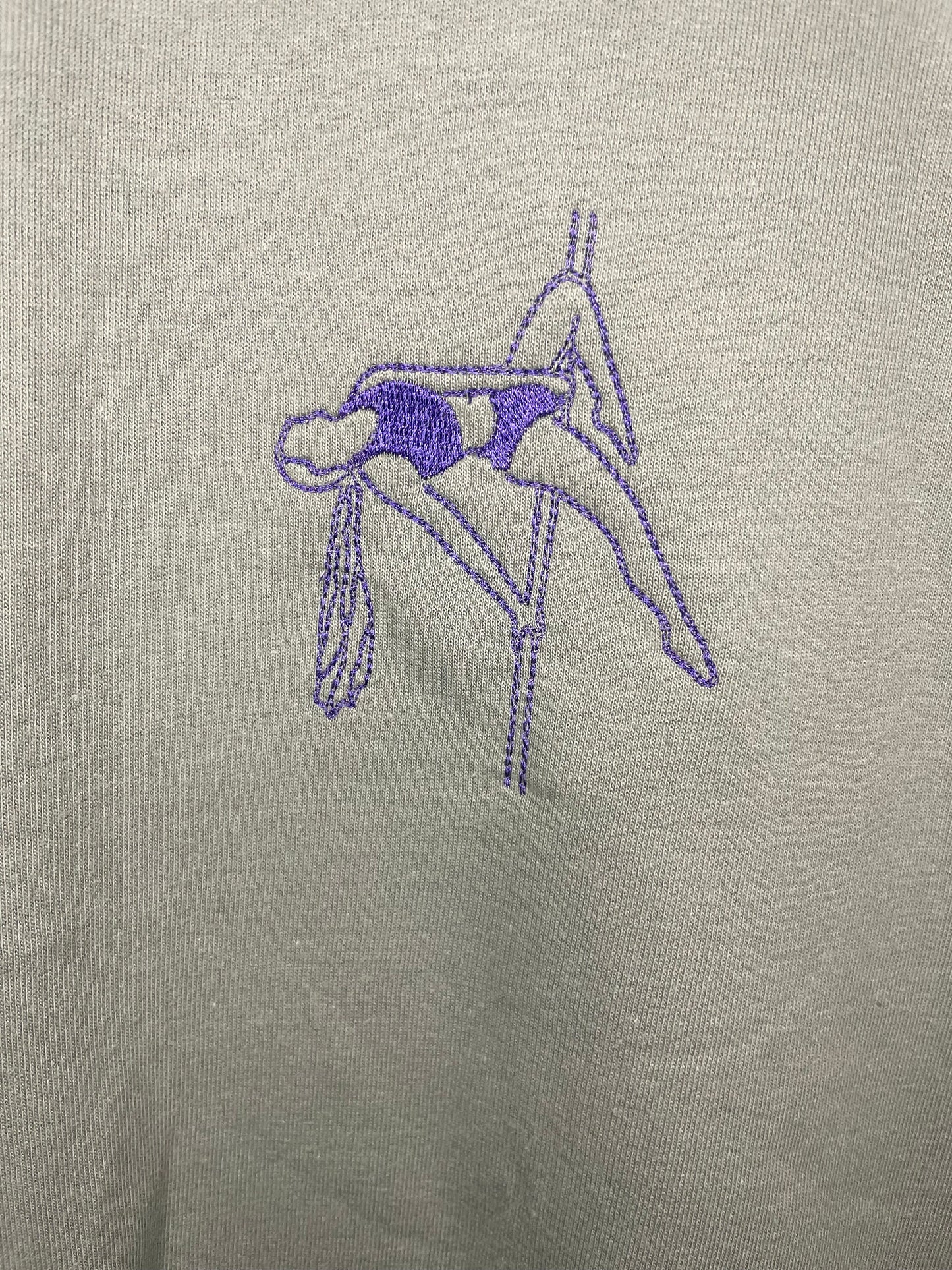 Personalised Embroidered Aerial Portrait From Photo Sweatshirt, Custom Portrait Embroidery Pole Dance Fitness, Custom Photo Embroidery