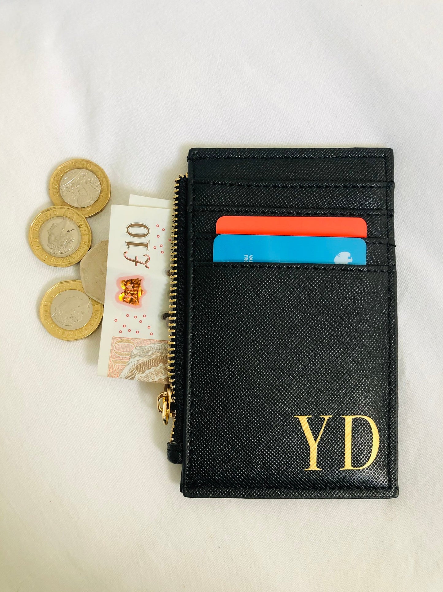 Monogram Card Holder Faux Leather | Coin Purse |