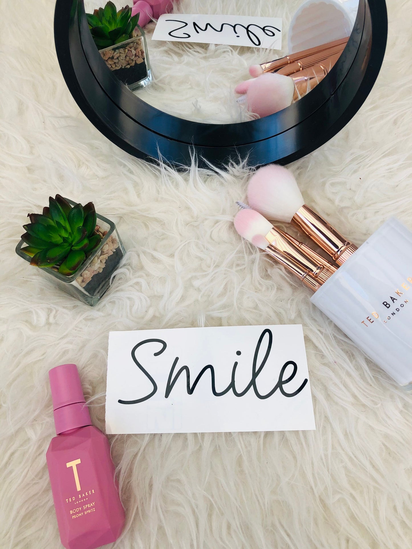 Smile Mirror Decal - Self Care - Daily Reminder
