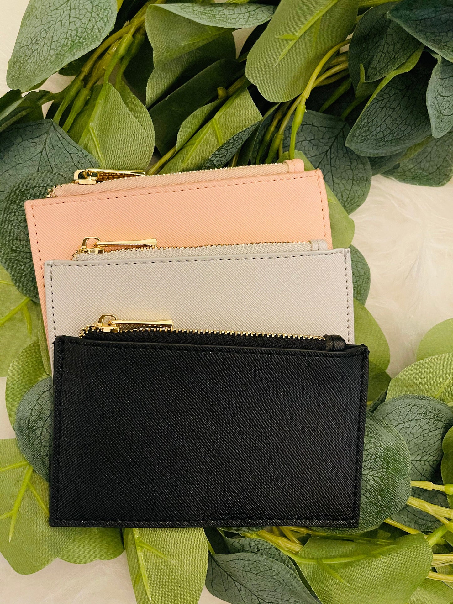 Monogram Card Holder Faux Leather | Coin Purse |