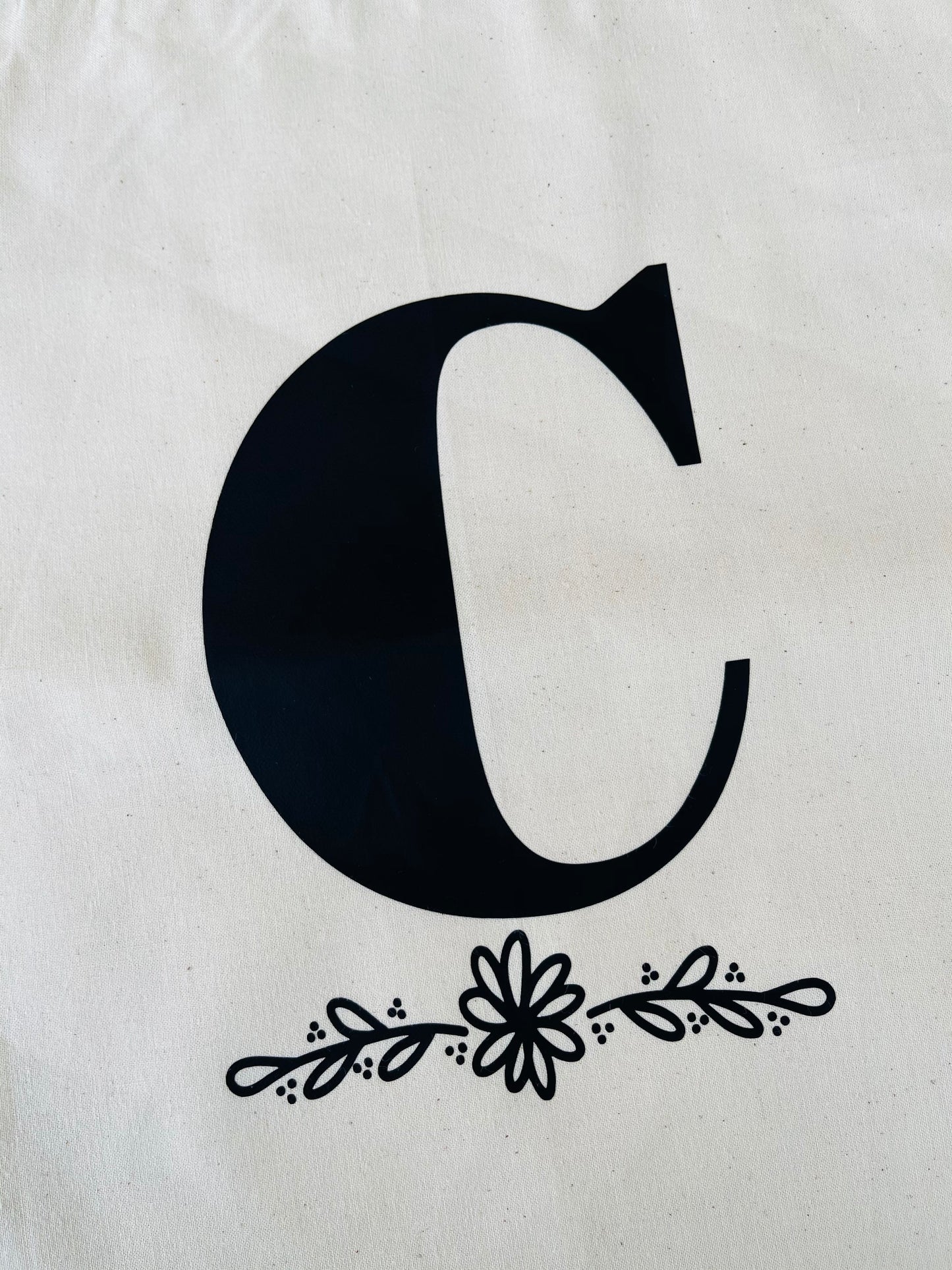 Personalised Initial Floral Tote Bag