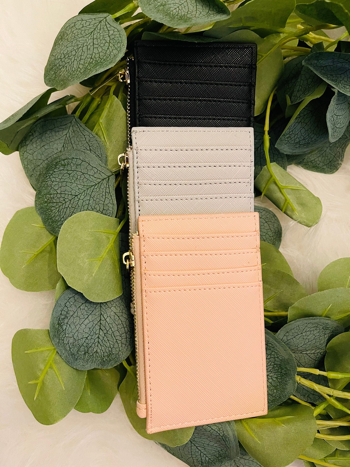 Monogram Card Holder Faux Leather | Coin Purse |