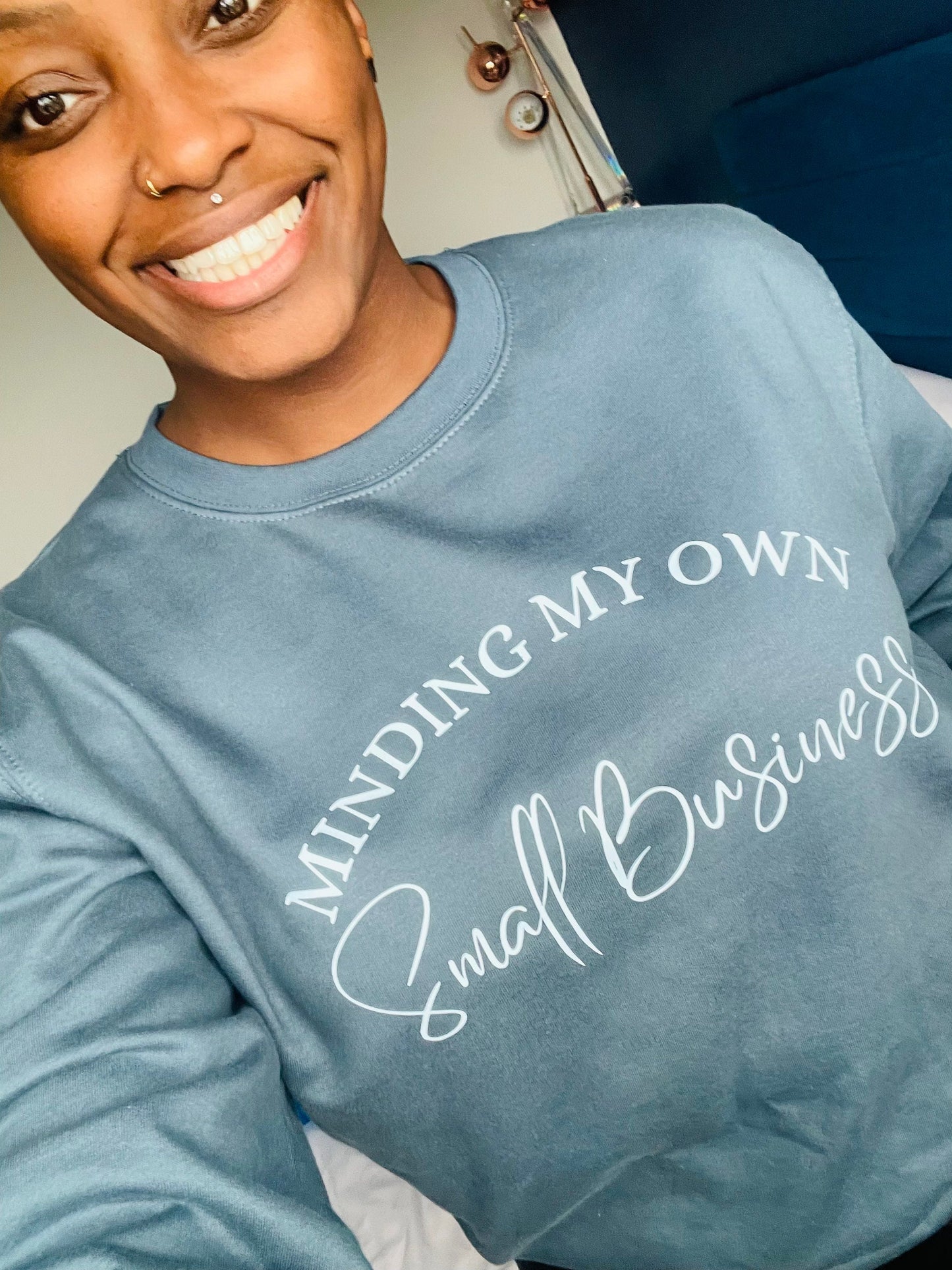 Minding My Own Small Business Slogan Sweatshirt | Shop Small | Business Owner | Small Business Big Heart Sweater