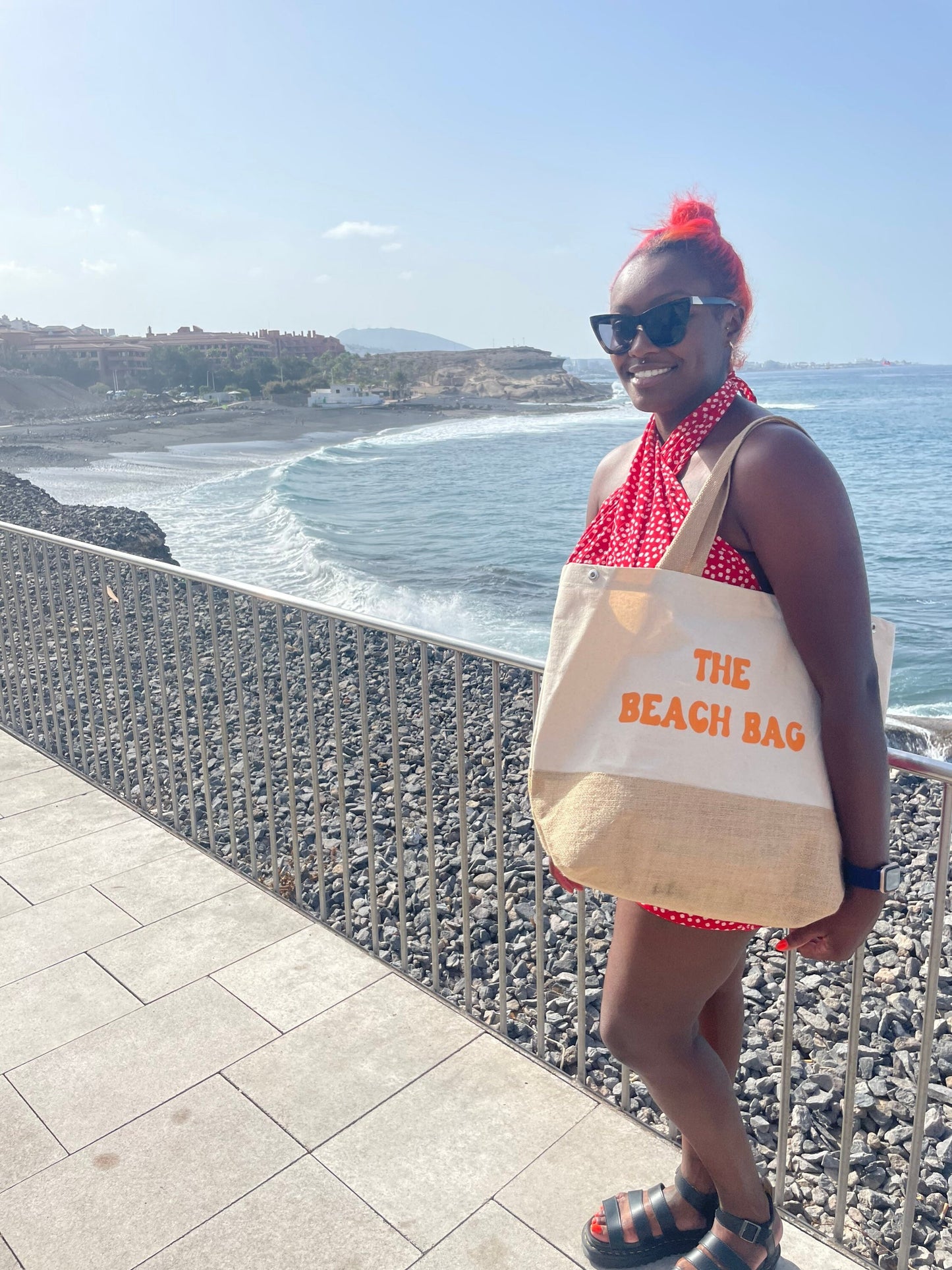 Personalised Canvas & Jute Beach Bag | Personalised Tote Bag | Stylish Shopper Bag | Natural Jute
