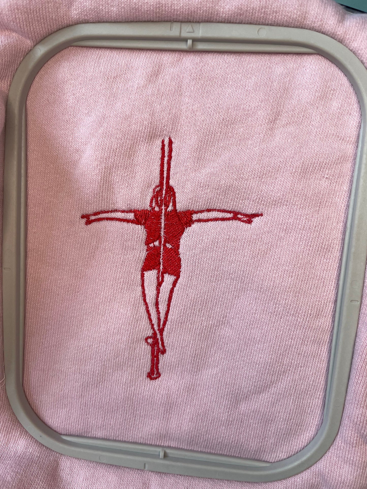 Personalised Embroidered Aerial Portrait From Photo Sweatshirt, Custom Portrait Embroidery Pole Dance Fitness, Custom Photo Embroidery