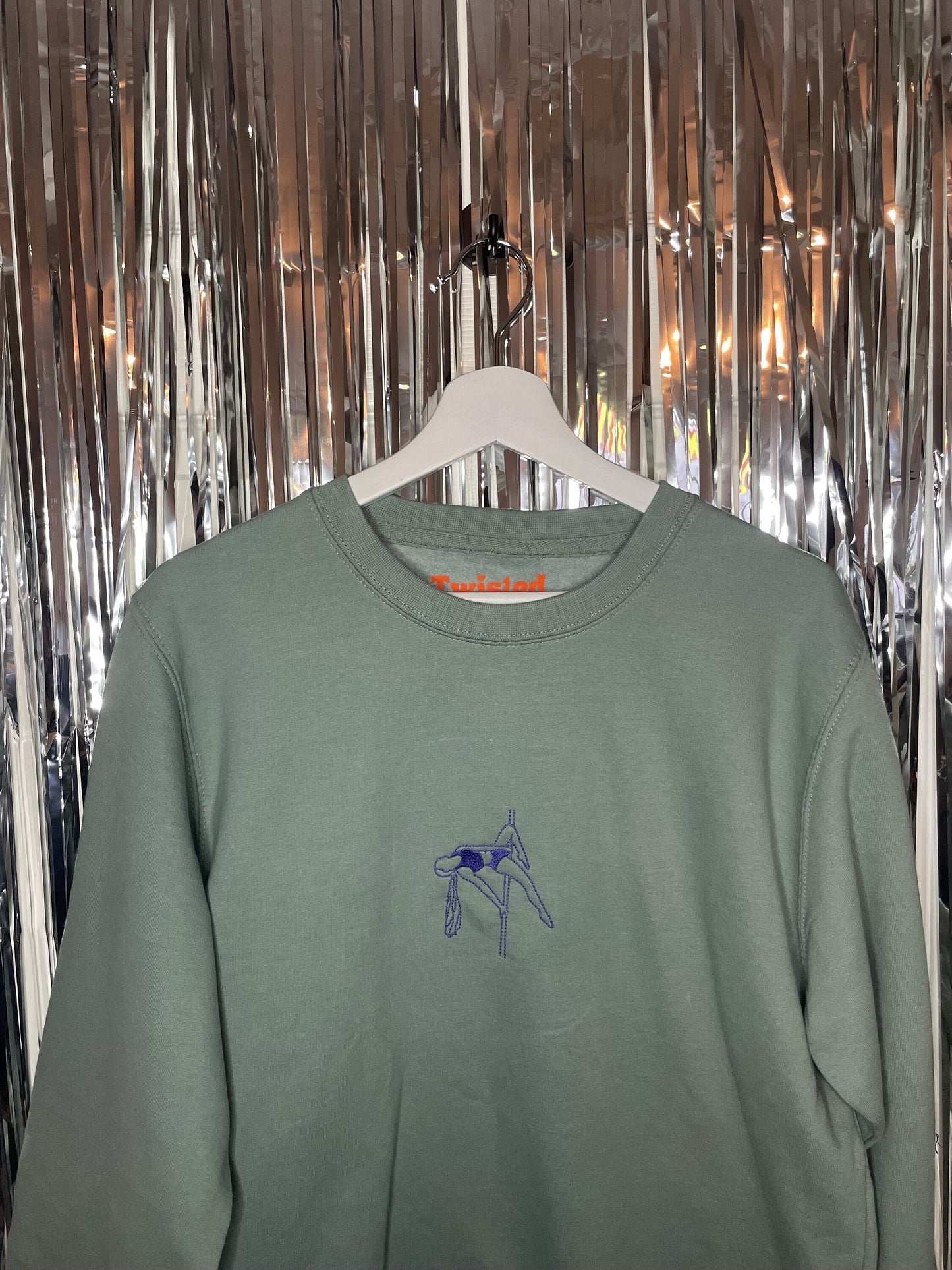 Personalised Embroidered Aerial Portrait From Photo Sweatshirt, Custom Portrait Embroidery Pole Dance Fitness, Custom Photo Embroidery