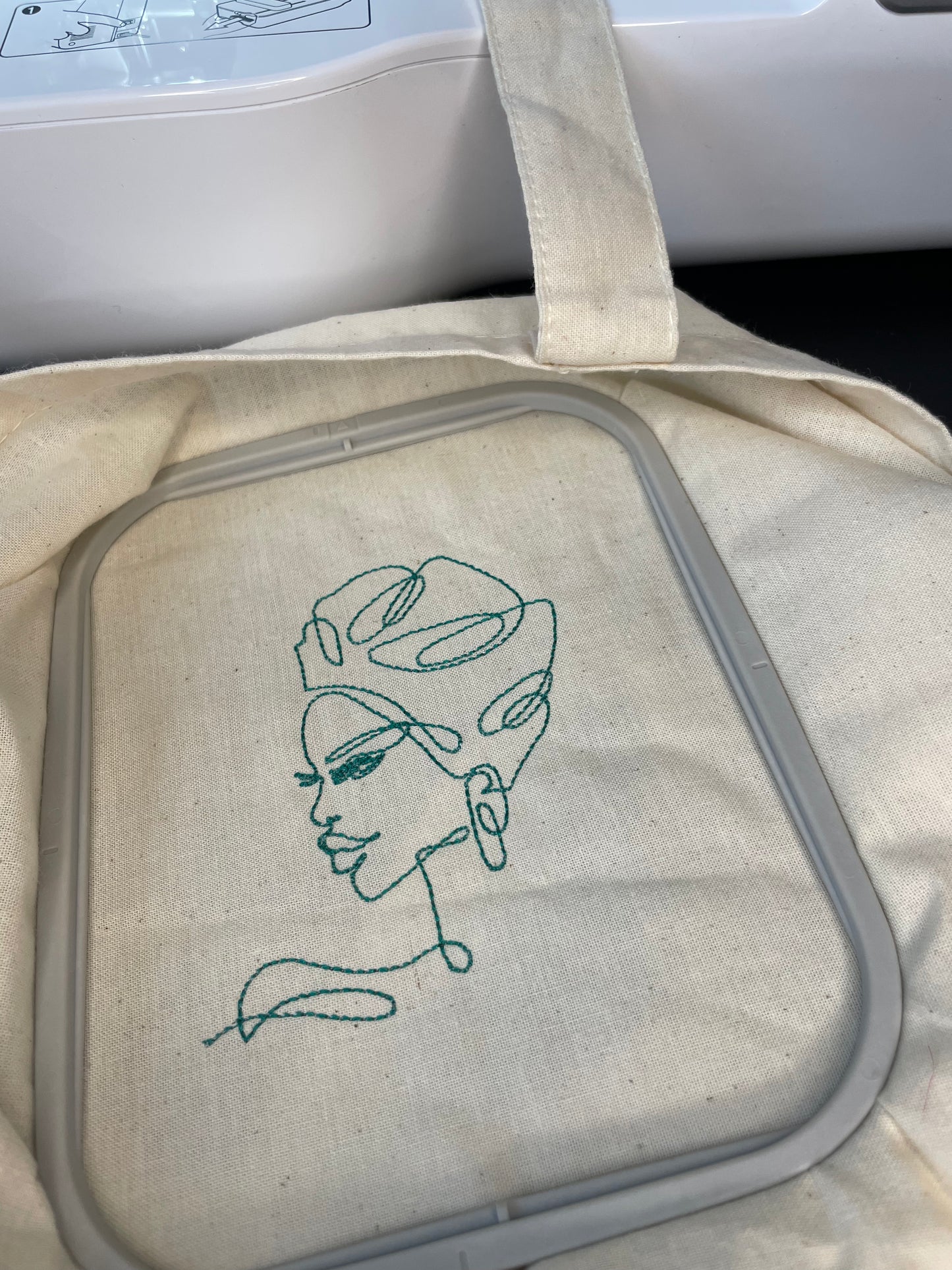 Pretty Woman Outline - Embroidered Tote Bag