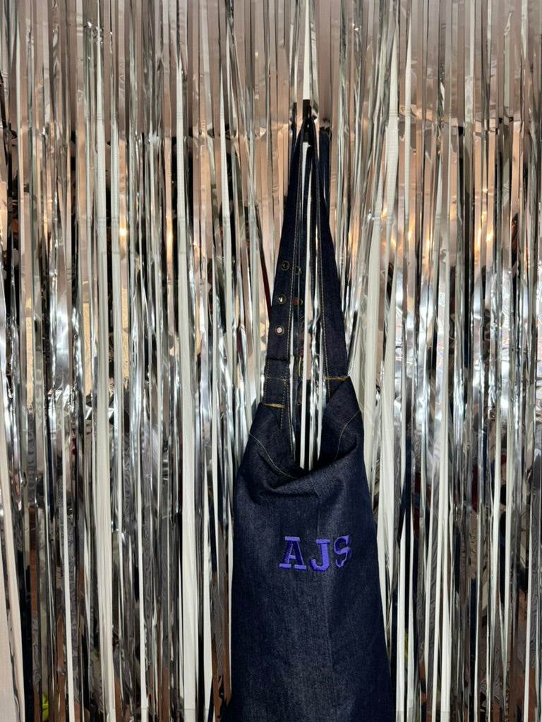Embroidered Initials Denim Apron - Design Your Own