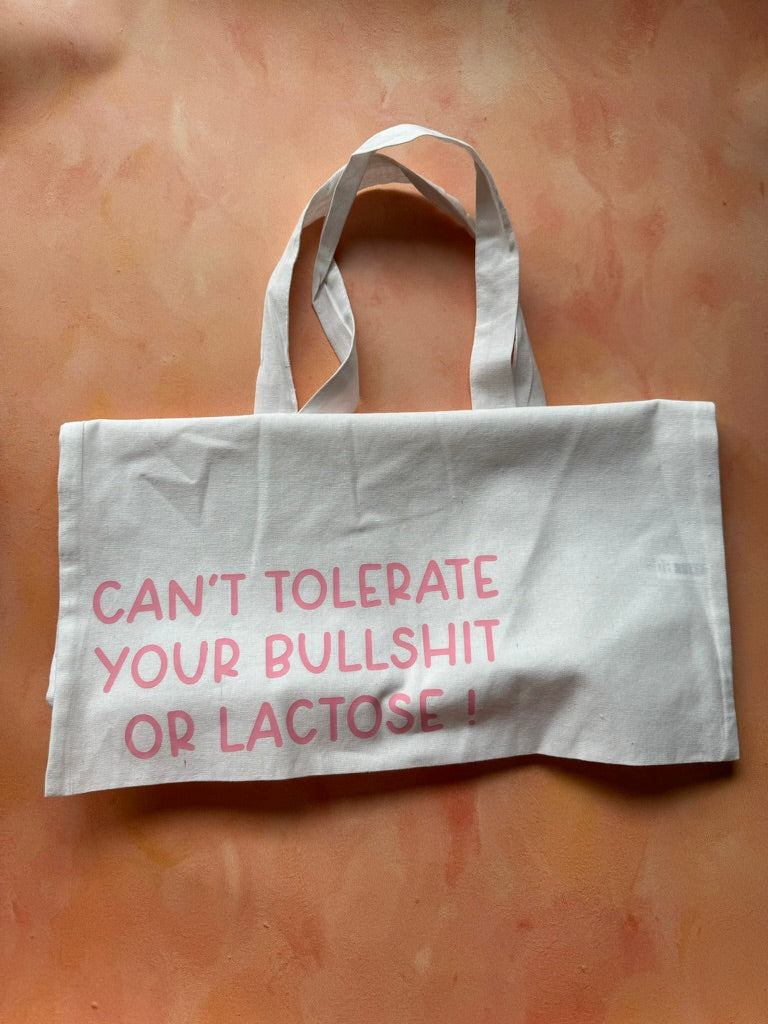 Can't Tolerate Your Bullshit or Lactose Tote Bag - Sale