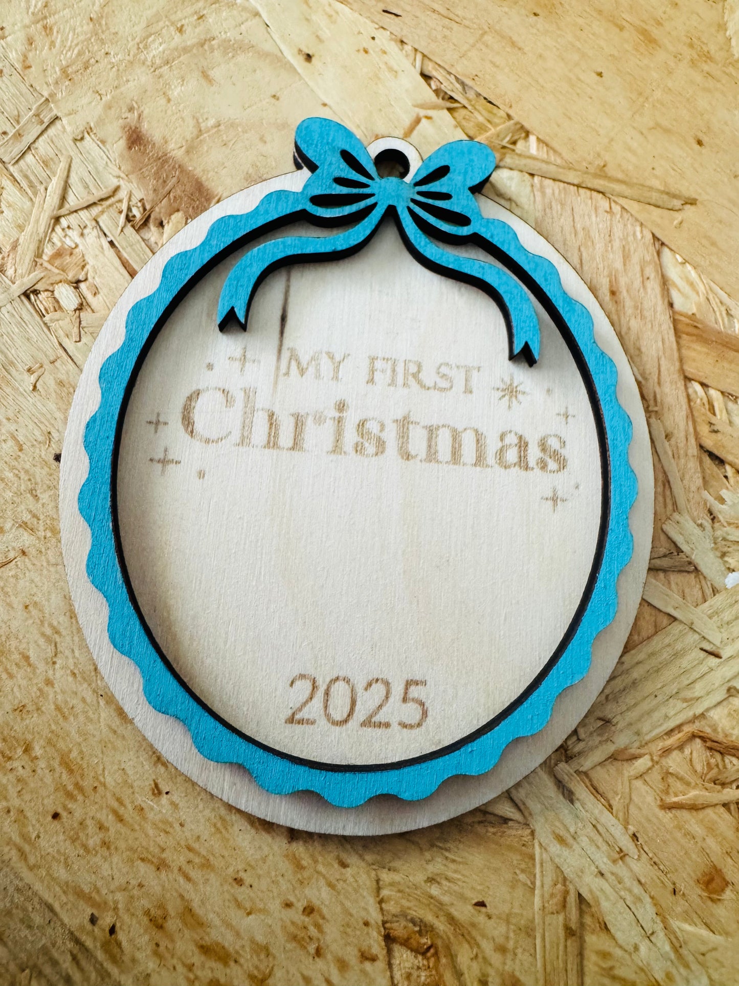 Personalised “My First Christmas” Bauble – Custom Baby Ornament 2025 | Wooden Keepsake Gift