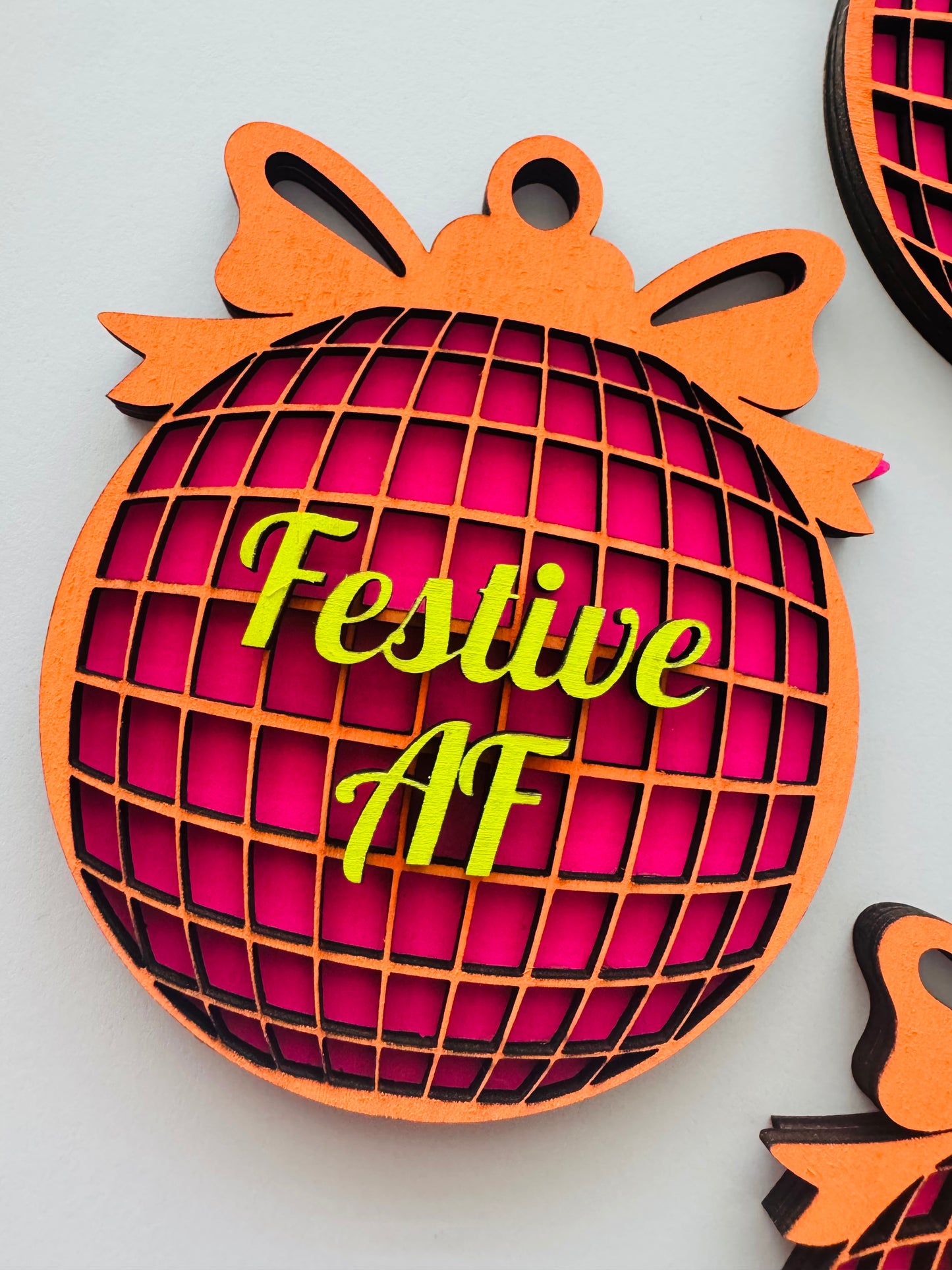 Funky Slogan Christmas Disco Ball Bauble