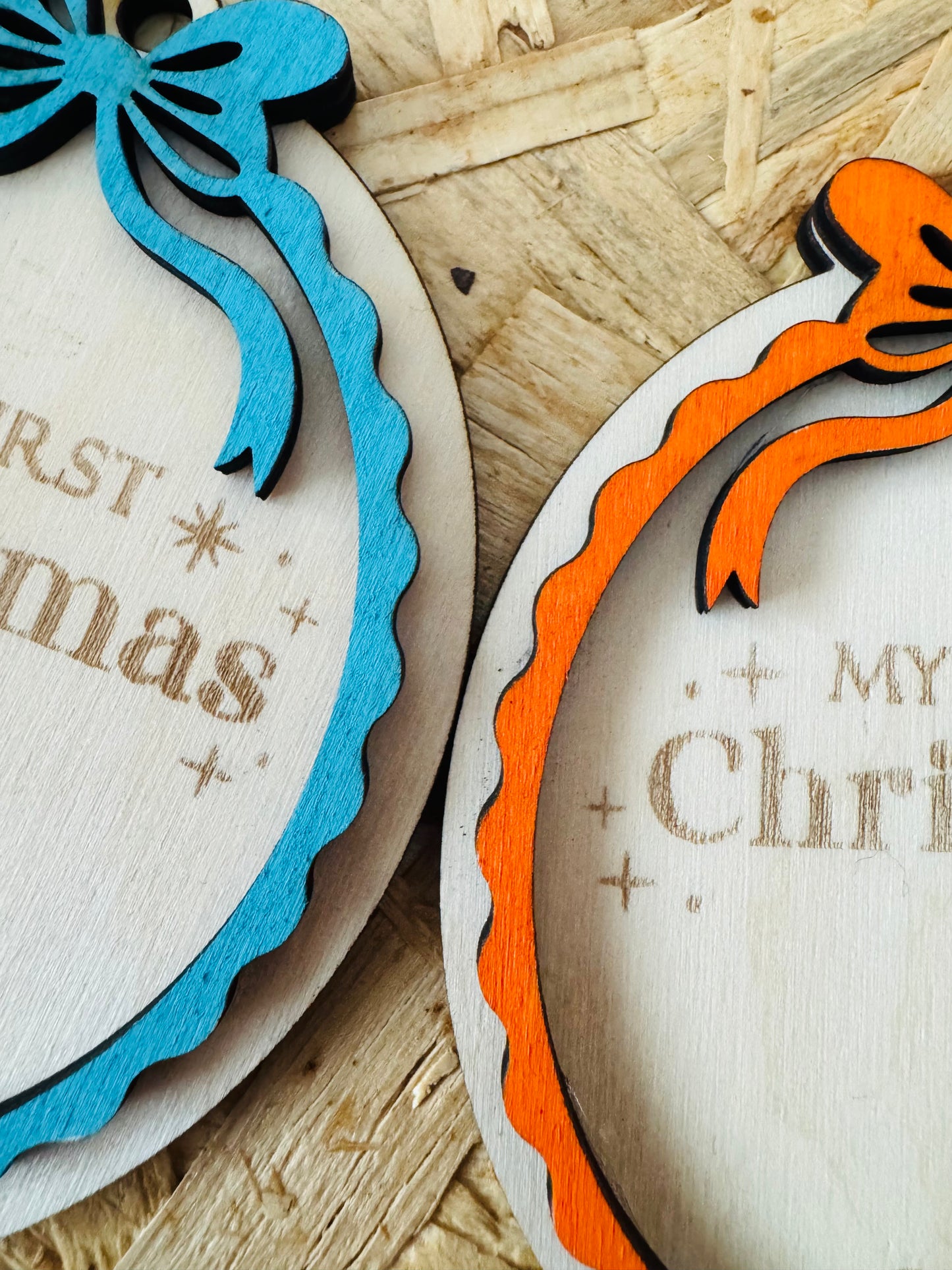 Personalised “My First Christmas” Bauble – Custom Baby Ornament 2025 | Wooden Keepsake Gift