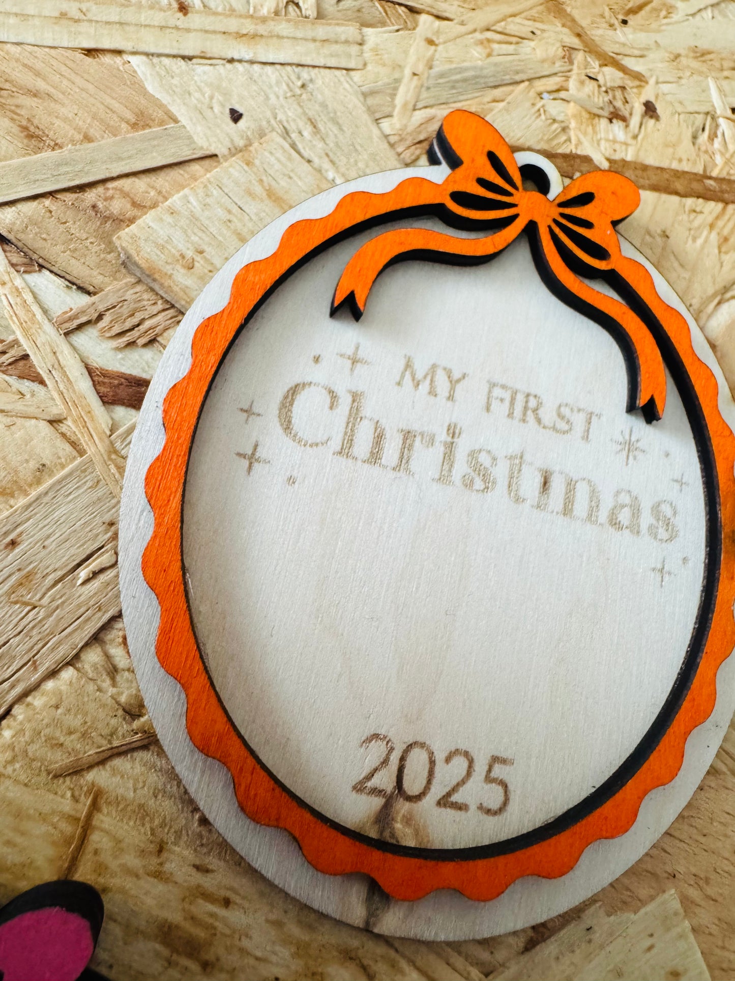 Personalised “My First Christmas” Bauble – Custom Baby Ornament 2025 | Wooden Keepsake Gift