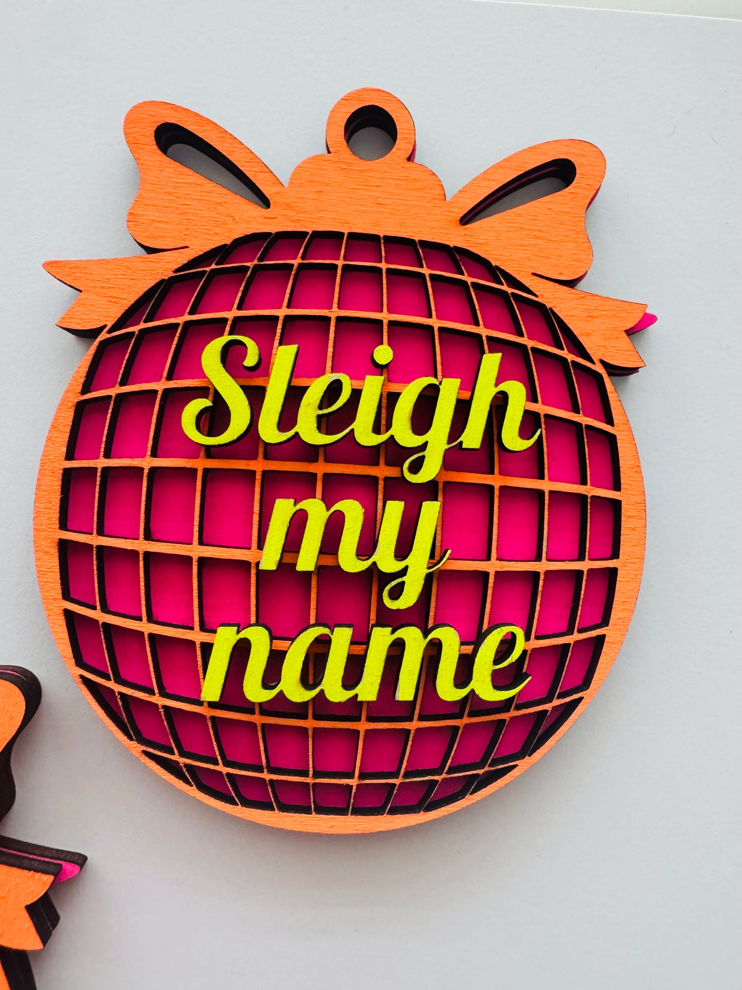 Funky Slogan Christmas Disco Ball Bauble