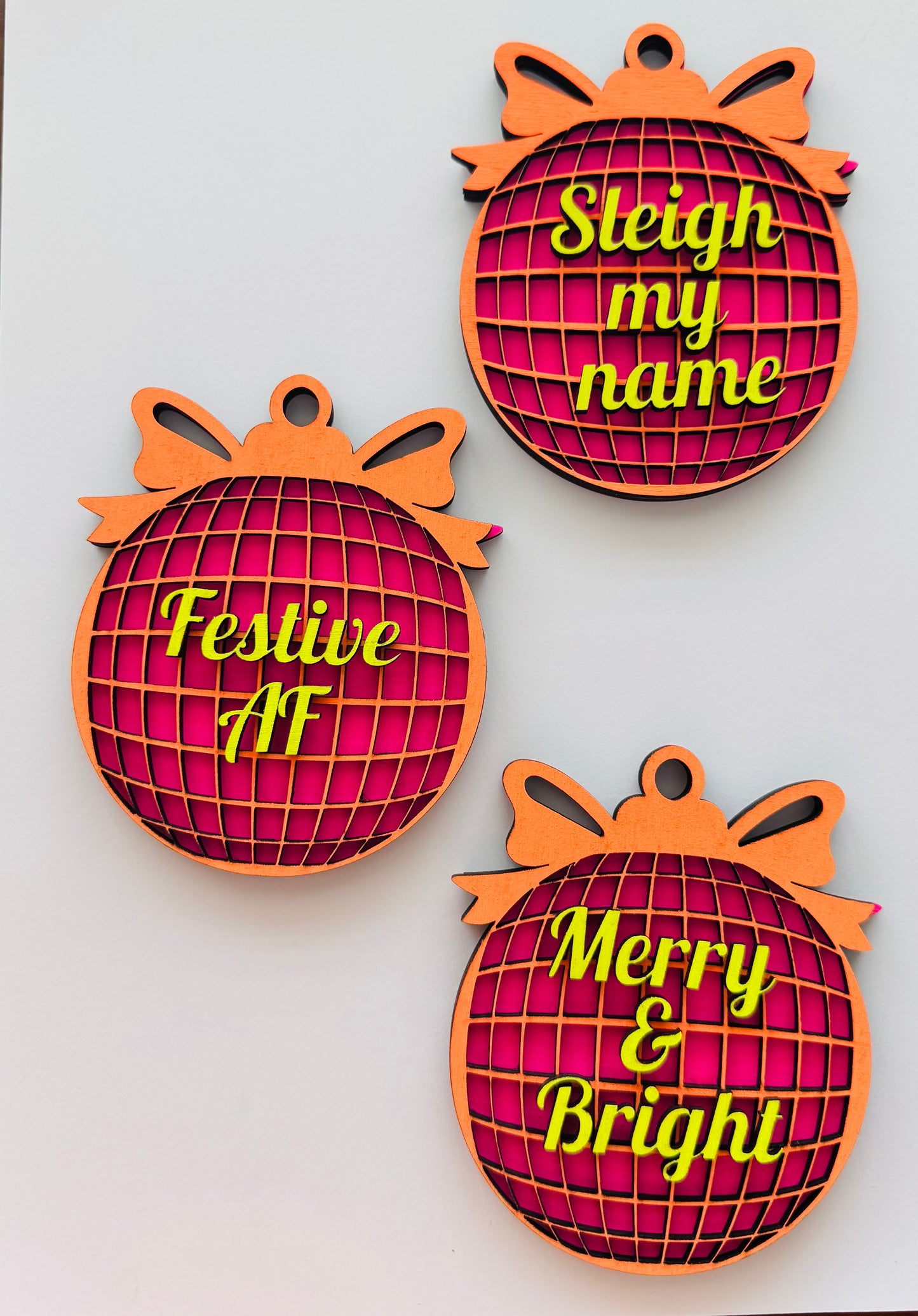 Funky Slogan Christmas Disco Ball Bauble