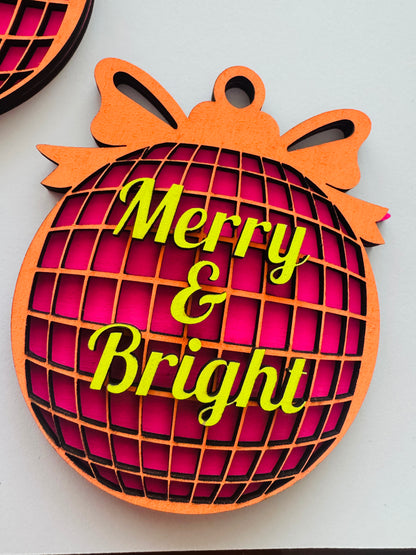 Funky Slogan Christmas Disco Ball Bauble