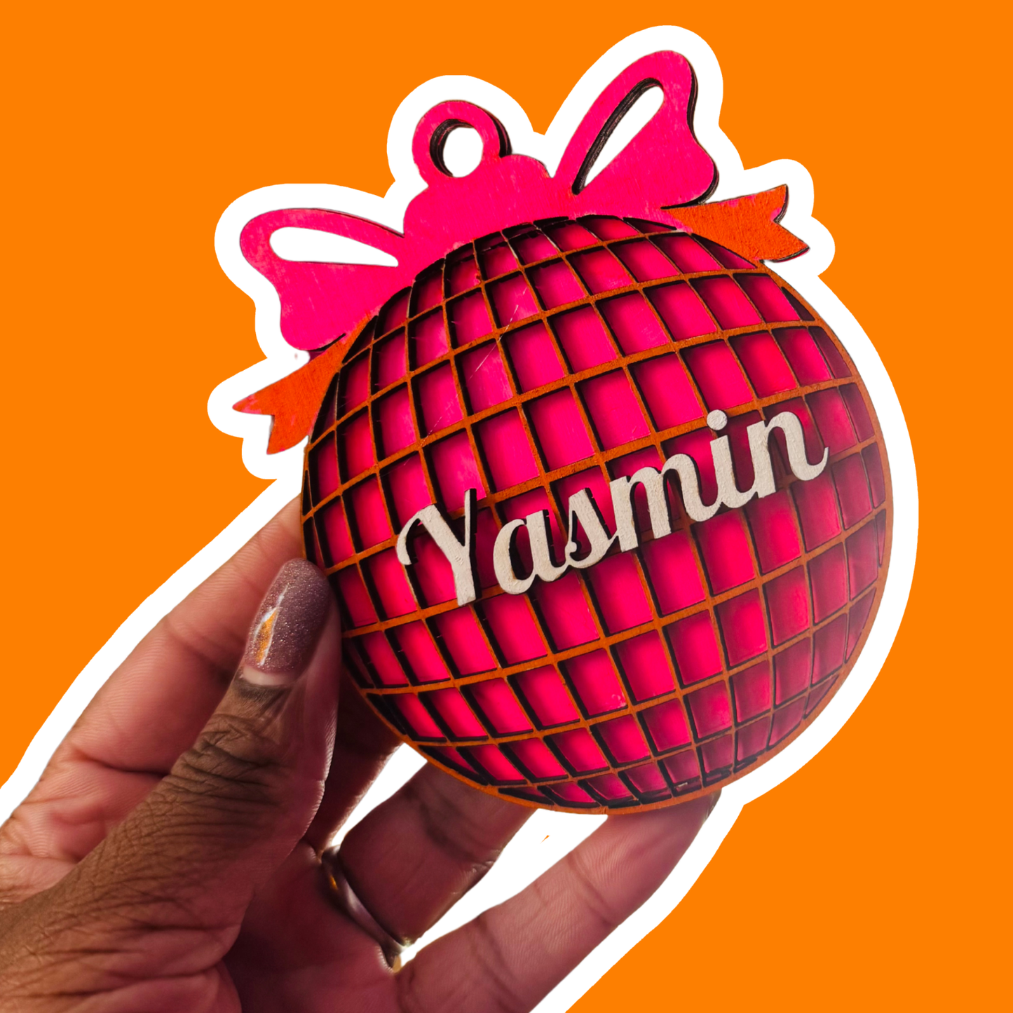 Funky Slogan Christmas Disco Ball Bauble