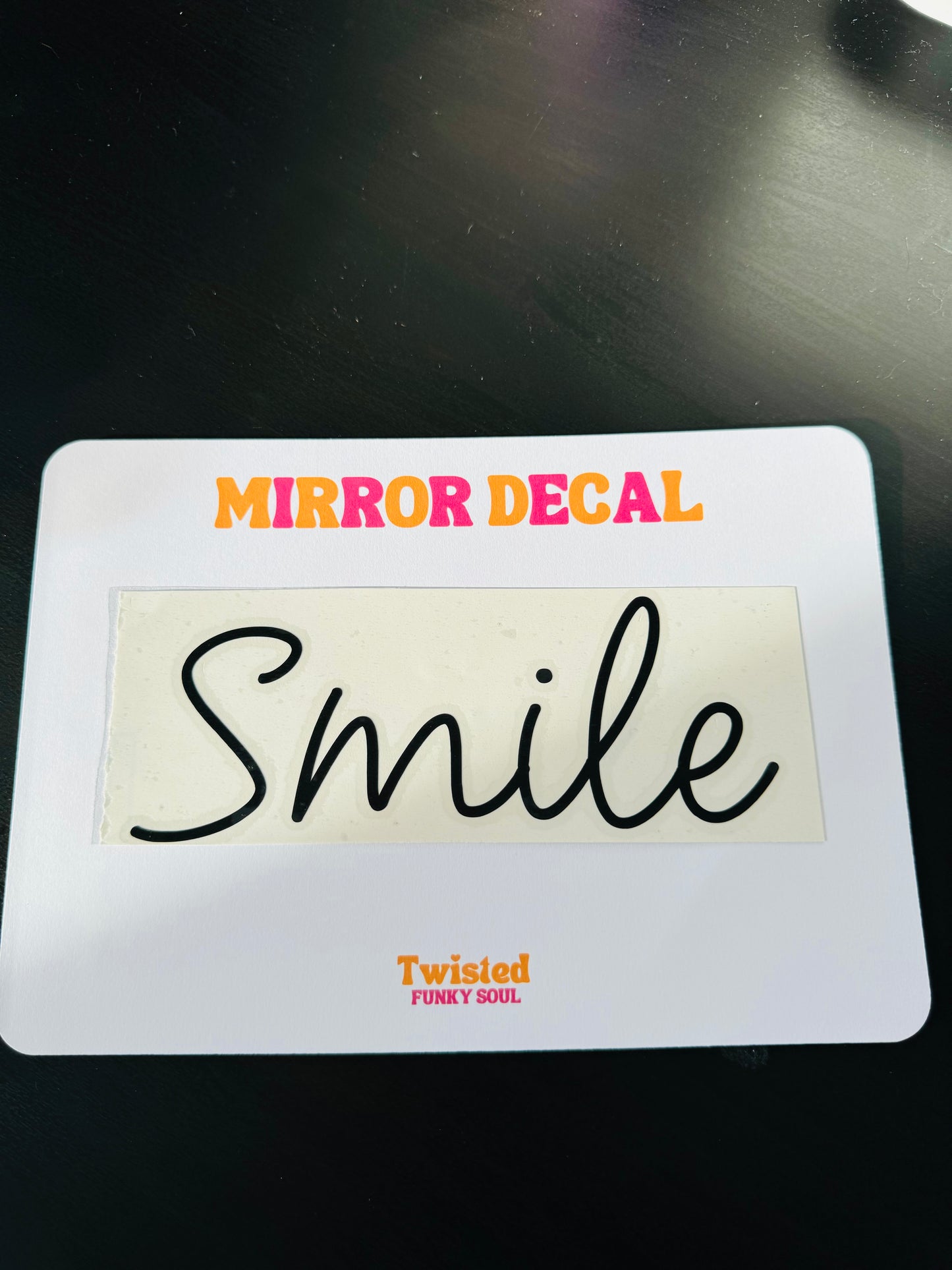 Smile Mirror Decal :)