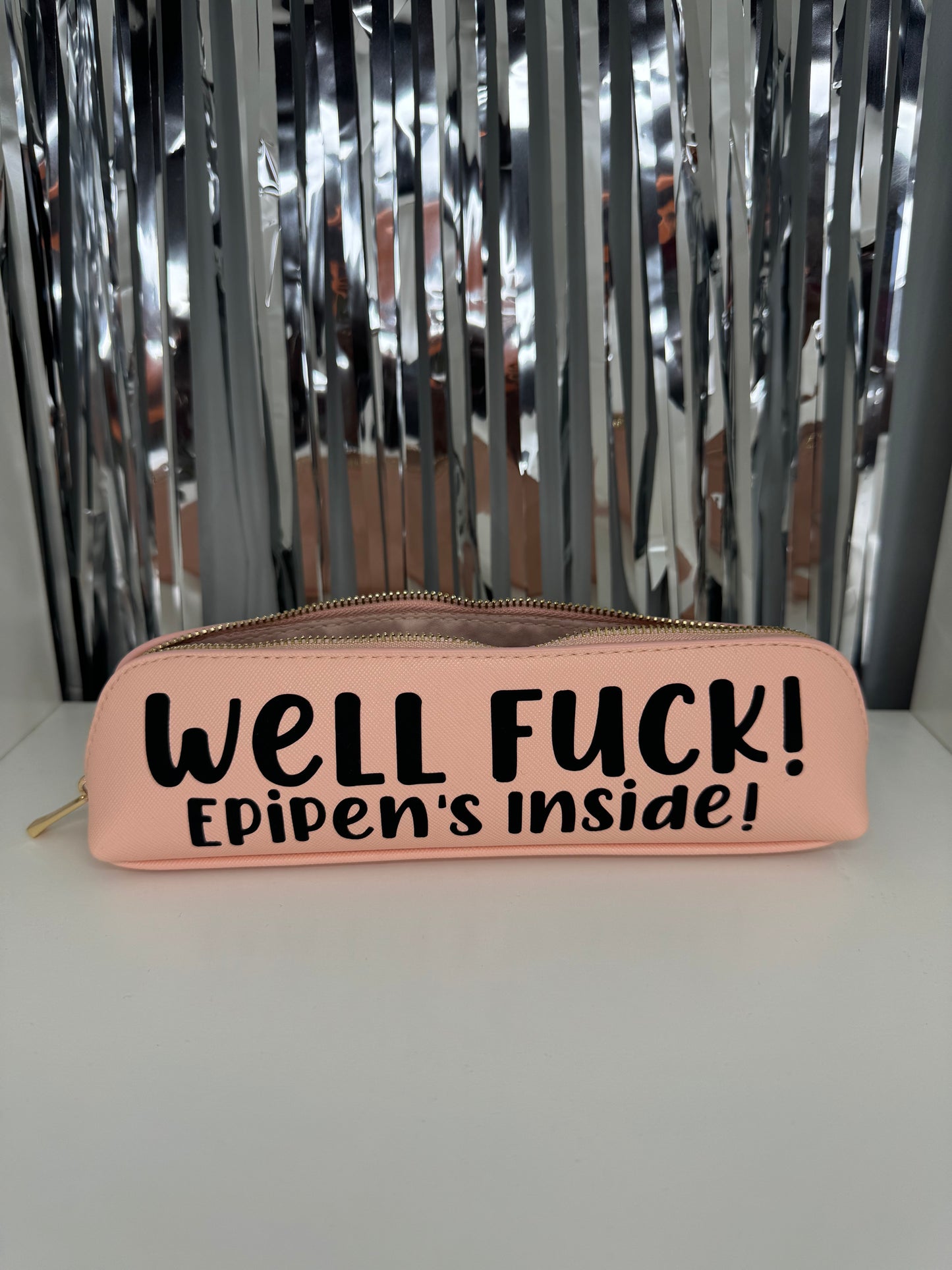 Well Fuck! Epipen’s Inside! -  Pink Epi Pen Case With Black Text