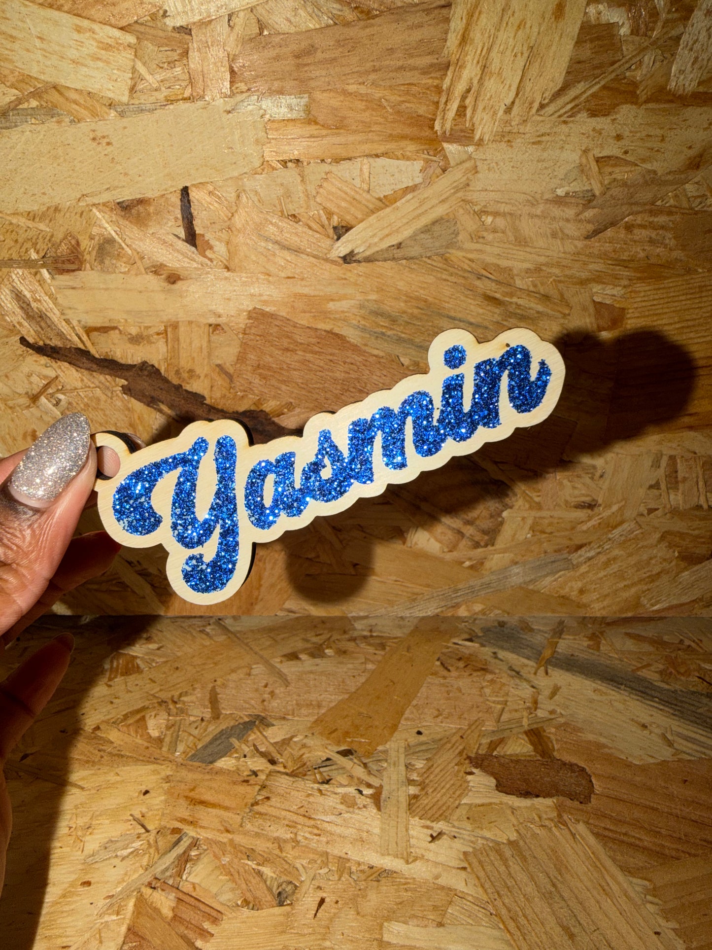 Personalised Glitter & Wood Name Baubles (Pet & Family)