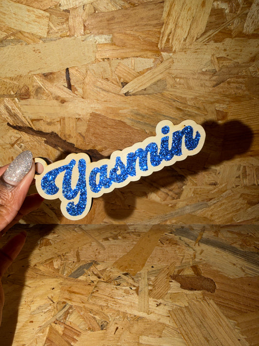 Personalised Glitter & Wood Name Baubles (Pet & Family)