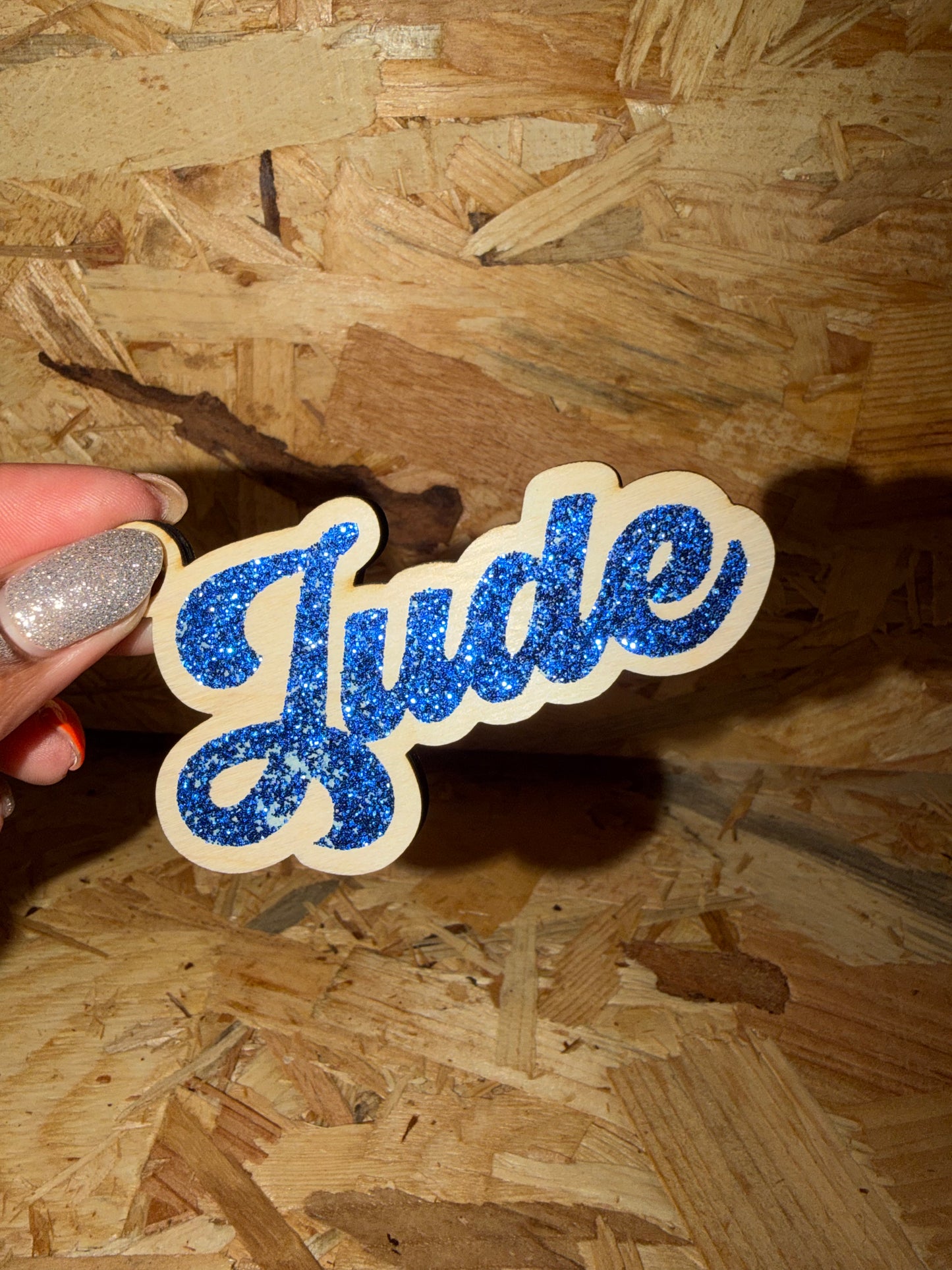 Personalised Glitter & Wood Name Baubles (Pet & Family)