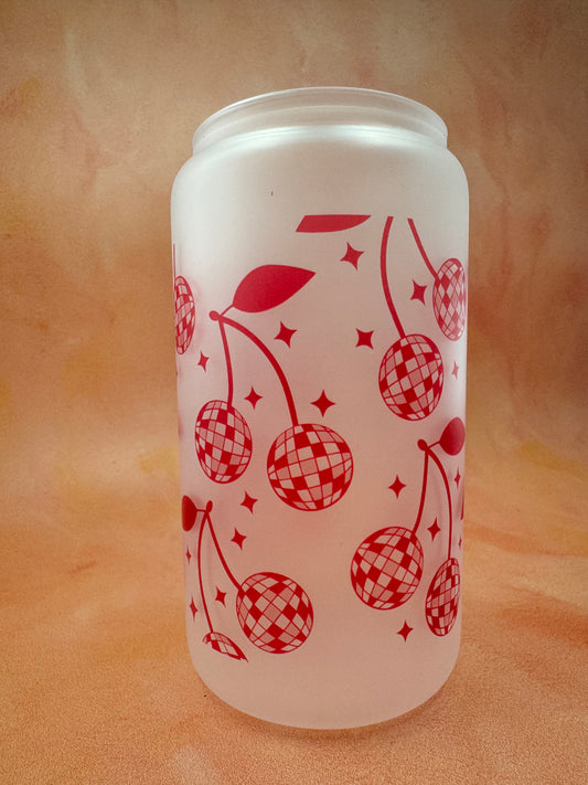 Disco Cherries Frosted Glass Tumbler