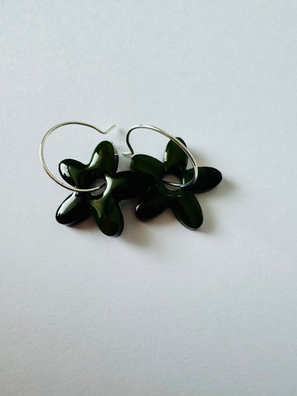 Moody Stars - Resin Hoop Charm Earrings