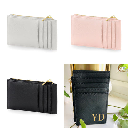 Monogram Card Holder Faux Leather | Coin Purse |