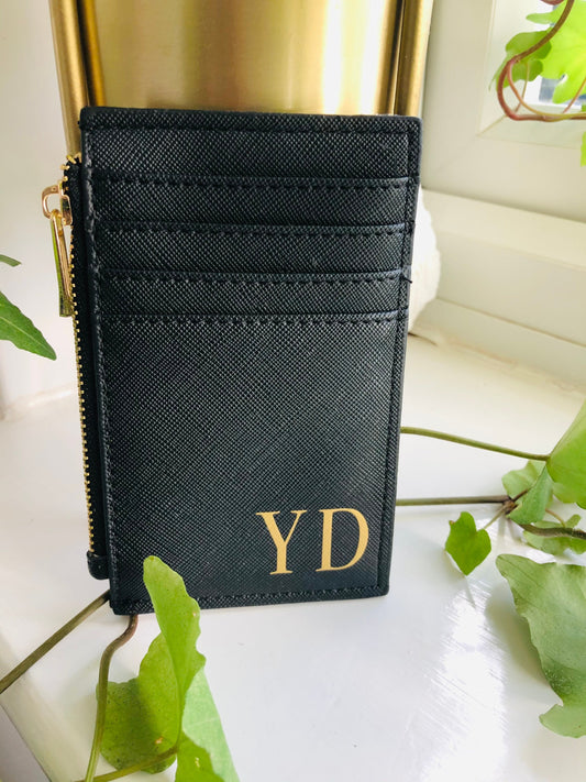 Monogram Card Holder Faux Leather | Coin Purse |