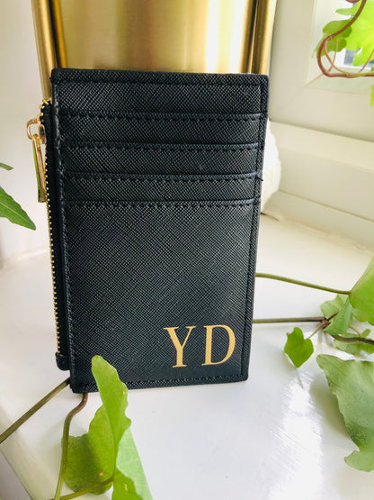 Monogram Card Holder Faux Leather | Coin Purse |