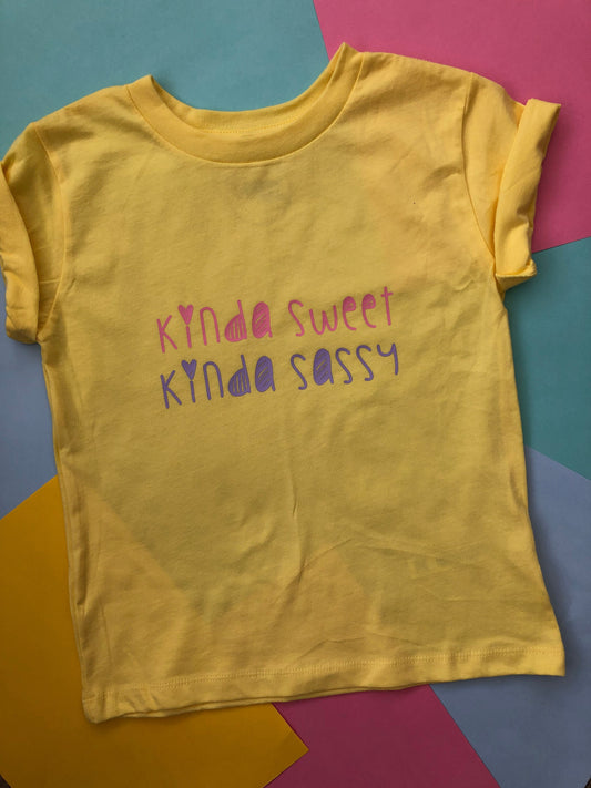 Kinda Sweet Kinda Sassy Kids T-shirt | Girls Boy Toddler Baby