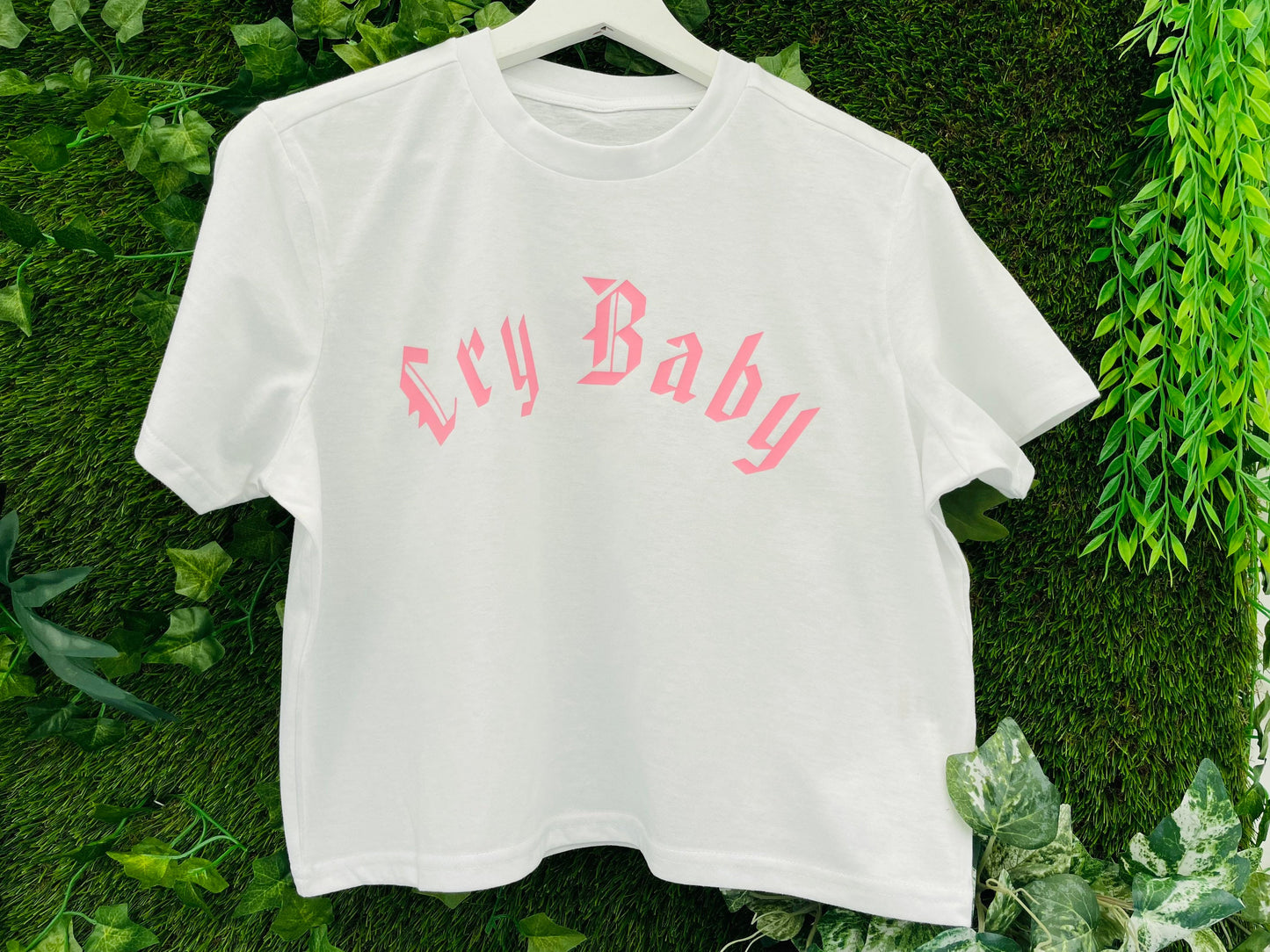 Cry baby Slogan Crop Boxy T-shirt | Cropped | Cute Crop Top | Gift | Attitude | Rebel | Punk Rock