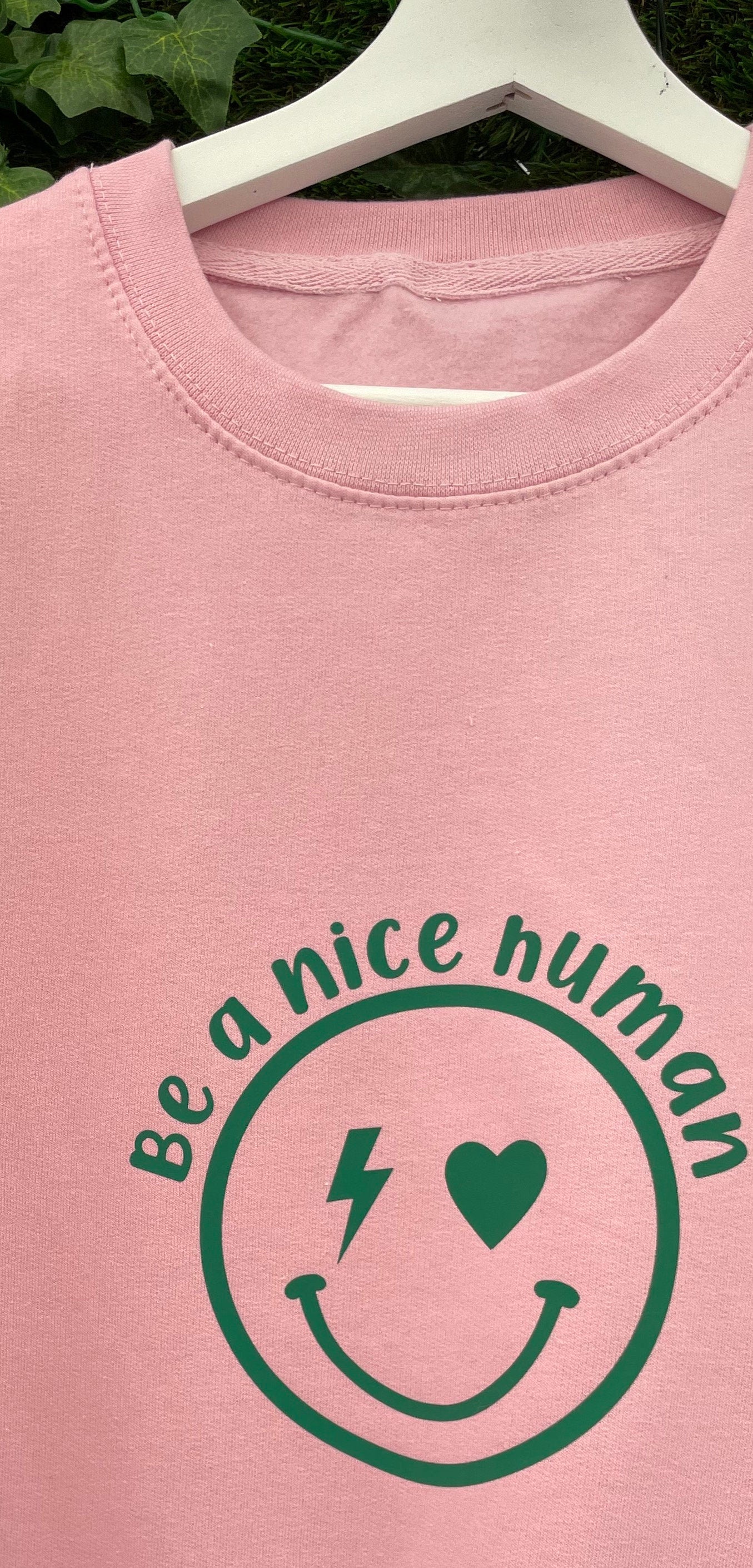 Be A Nice Human Slogan Sweatshirt, Kindness, Lightning Bolt Smiley Face Sweater, Gift For Her, Friendship Gift, Cool to Be Kind Unisex Fit